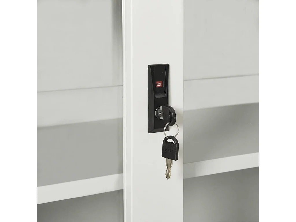 Schrank mit Schiebetür Hellgrau 90x40x90 cm Stahl