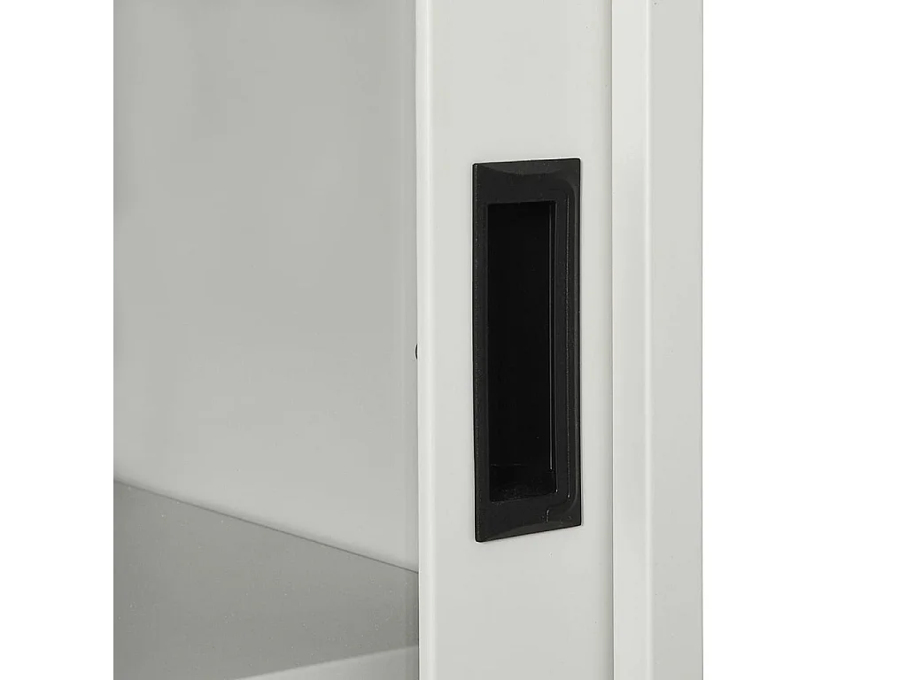 Schrank mit Schiebetür Hellgrau 90x40x90 cm Stahl