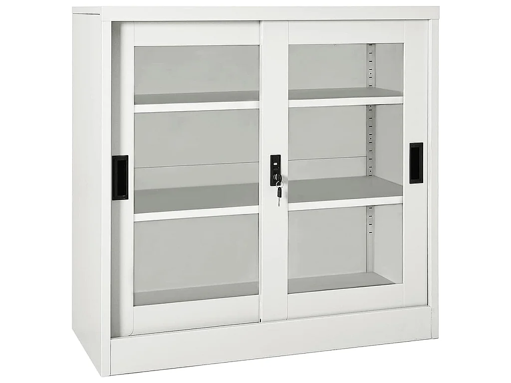 Armoire à portes coulissantes Gris clair 90x40x90 cm Acier