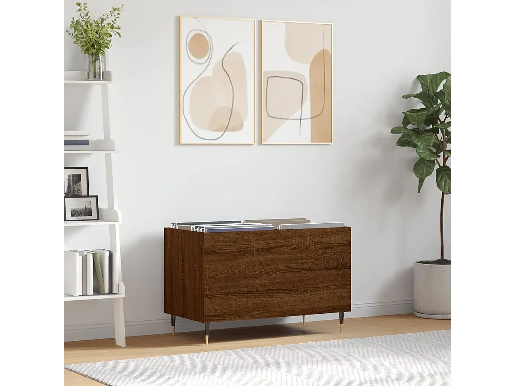 Armário p/ discos 74,5x38x48cm deriv. madeira carvalho castanho