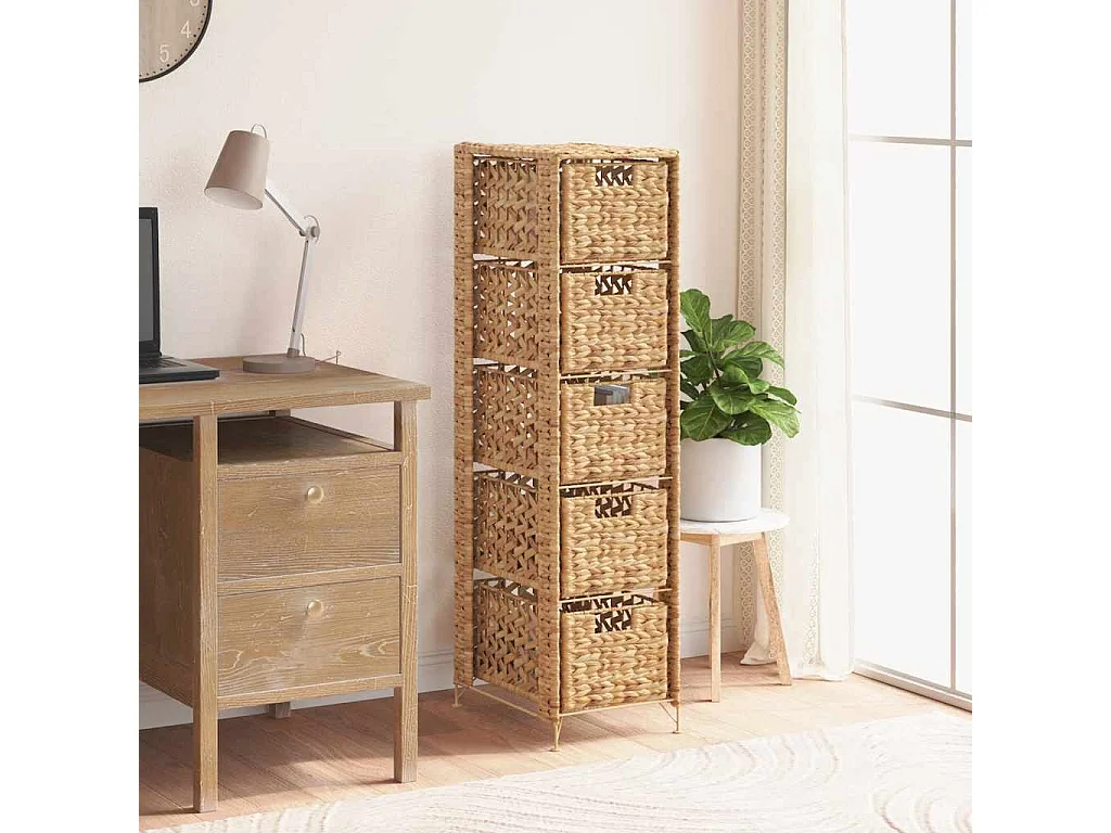 Unité de rangement avec 5 paniers 25,5x37x100 cm Jacinthe d'eau