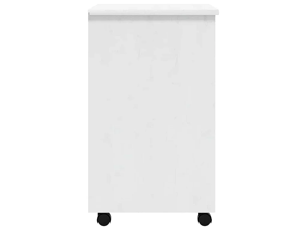 Armoire roulante avec tiroirs MOSS blanc bois de pin solide