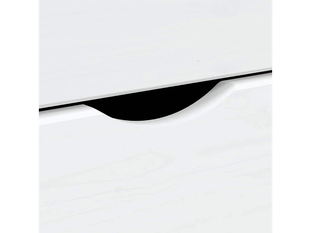 Armoire roulante avec tiroirs MOSS blanc bois de pin solide