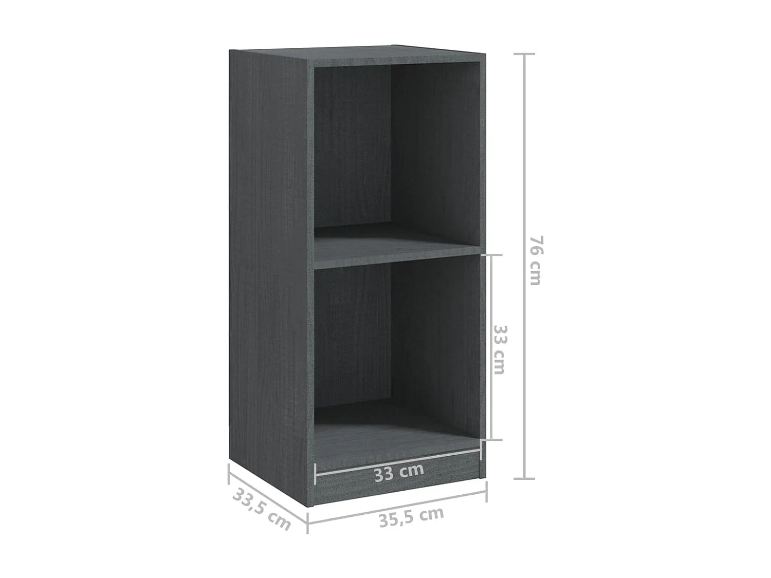 Armario auxiliar madera maciza de pino gris 35,5x33,5x76 cm