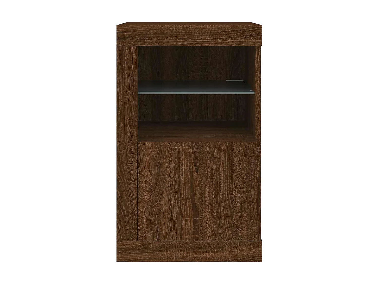 Armadietto con Luci LED Rovere Marrone in Legno Multistrato