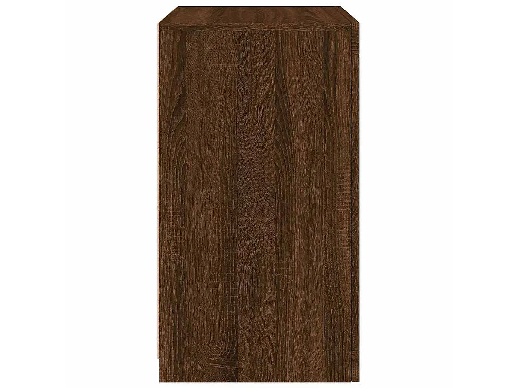 Armoire latérale avec lumières LED chêne marron bois ingénierie