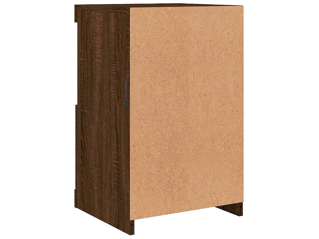 Armoire latérale avec lumières LED chêne marron bois ingénierie