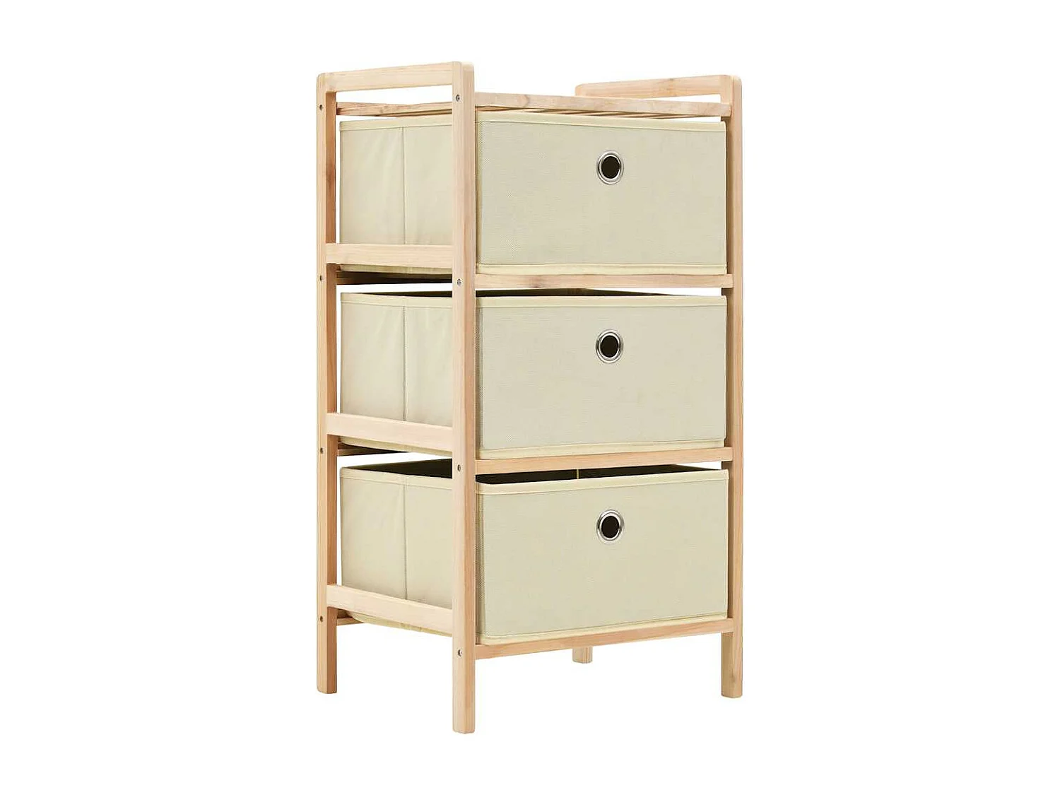 Étagères de rangement avec 3 paniers en tissu 2 pcs beige cèdre