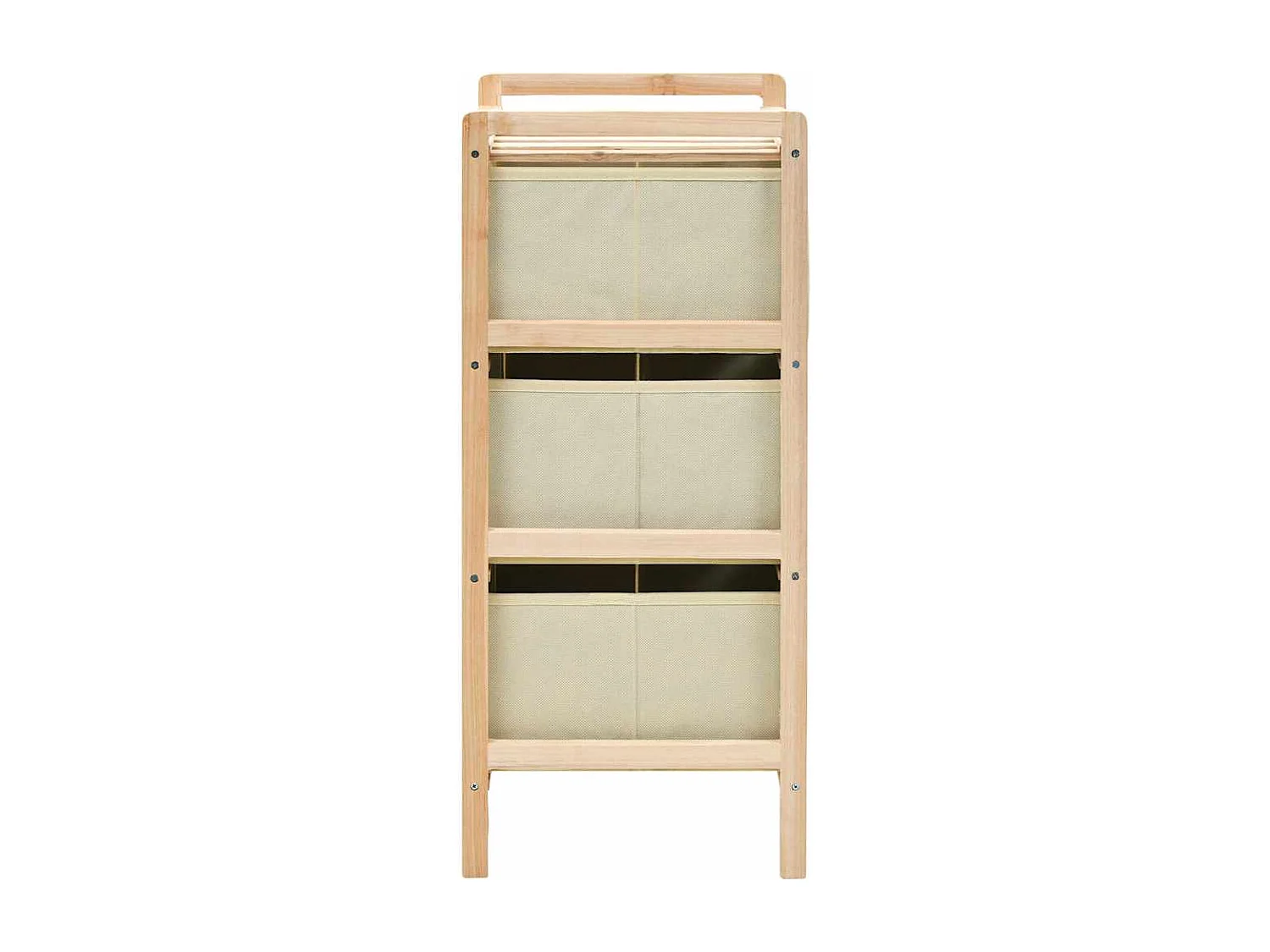 Étagères de rangement avec 3 paniers en tissu 2 pcs beige cèdre
