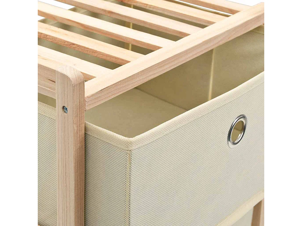 Étagères de rangement avec 3 paniers en tissu 2 pcs beige cèdre