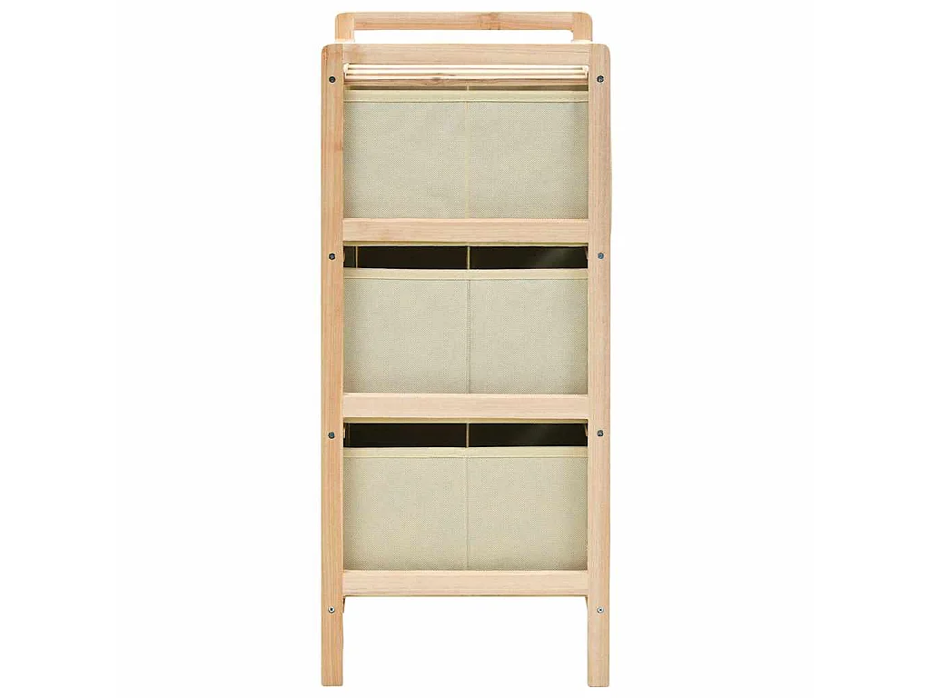 Étagères de rangement avec 3 paniers en tissu 2 pcs beige cèdre