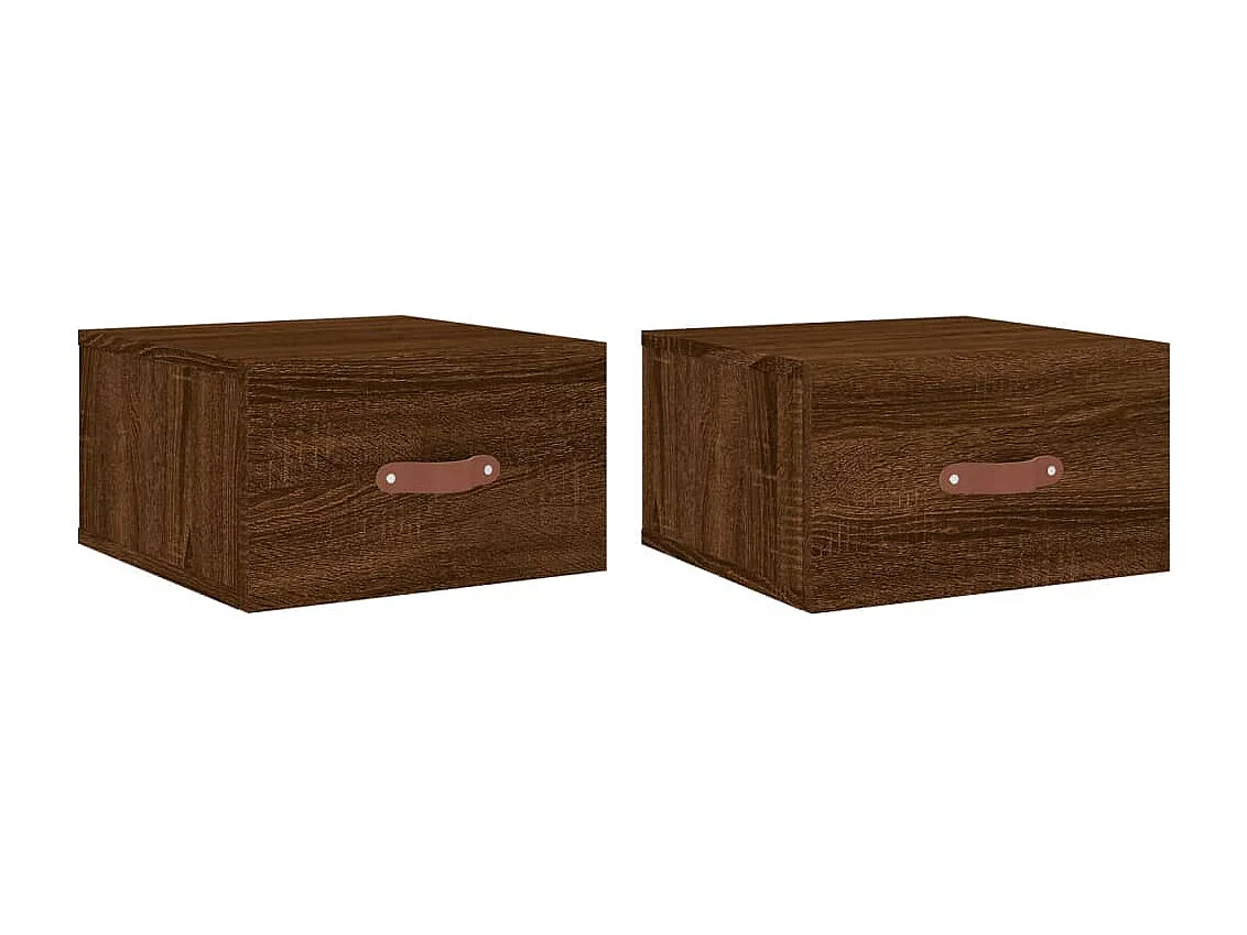 Tables de chevet murales 2 pcs chêne marron 35x35x20 cm