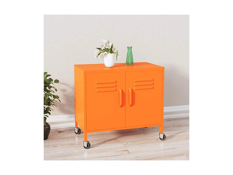 Opbergkast 60x35x56 cm staal oranje