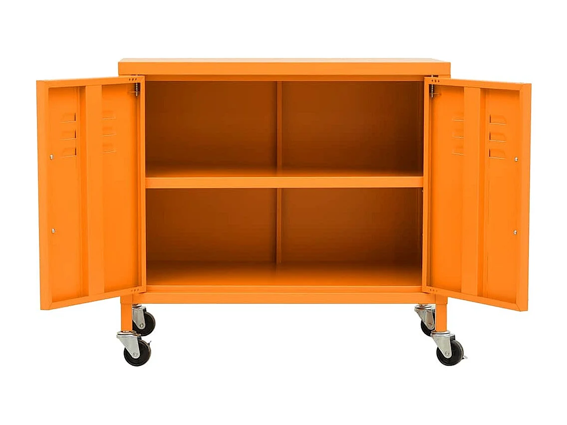 Opbergkast 60x35x56 cm staal oranje