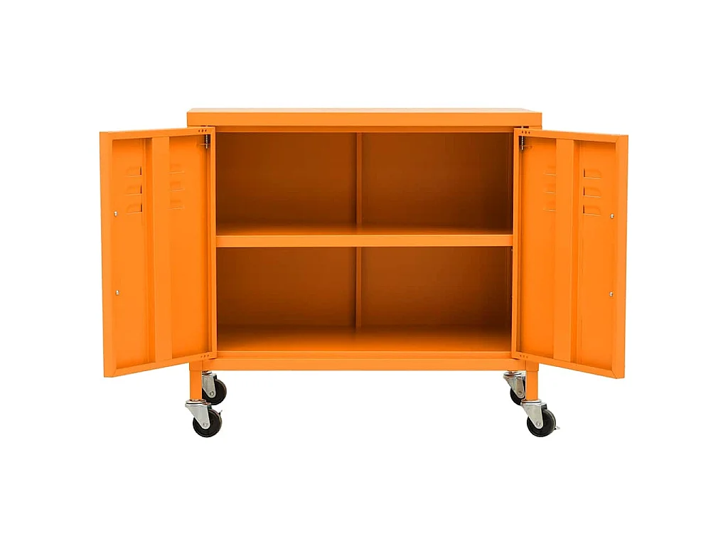 Armario de almacenamiento acero naranja 60x35x56 cm