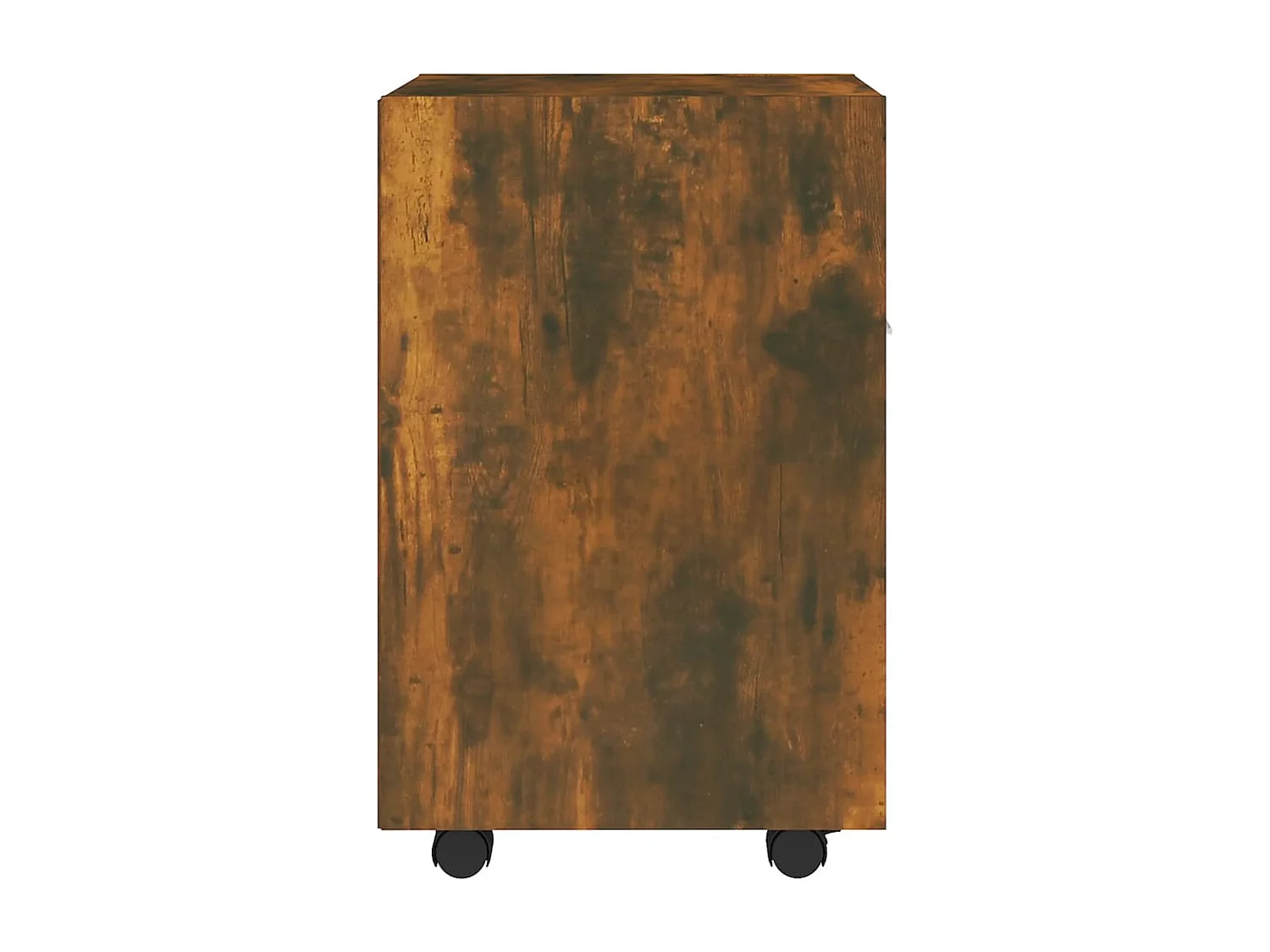 Bijzetkast met wielen 33x38x60 cm bewerkt hout gerookt eiken
