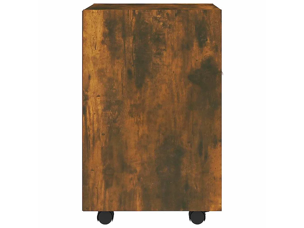 Mobiletto con Ruote Rovere Fumo 33x38x60 cm Legno Multistrato