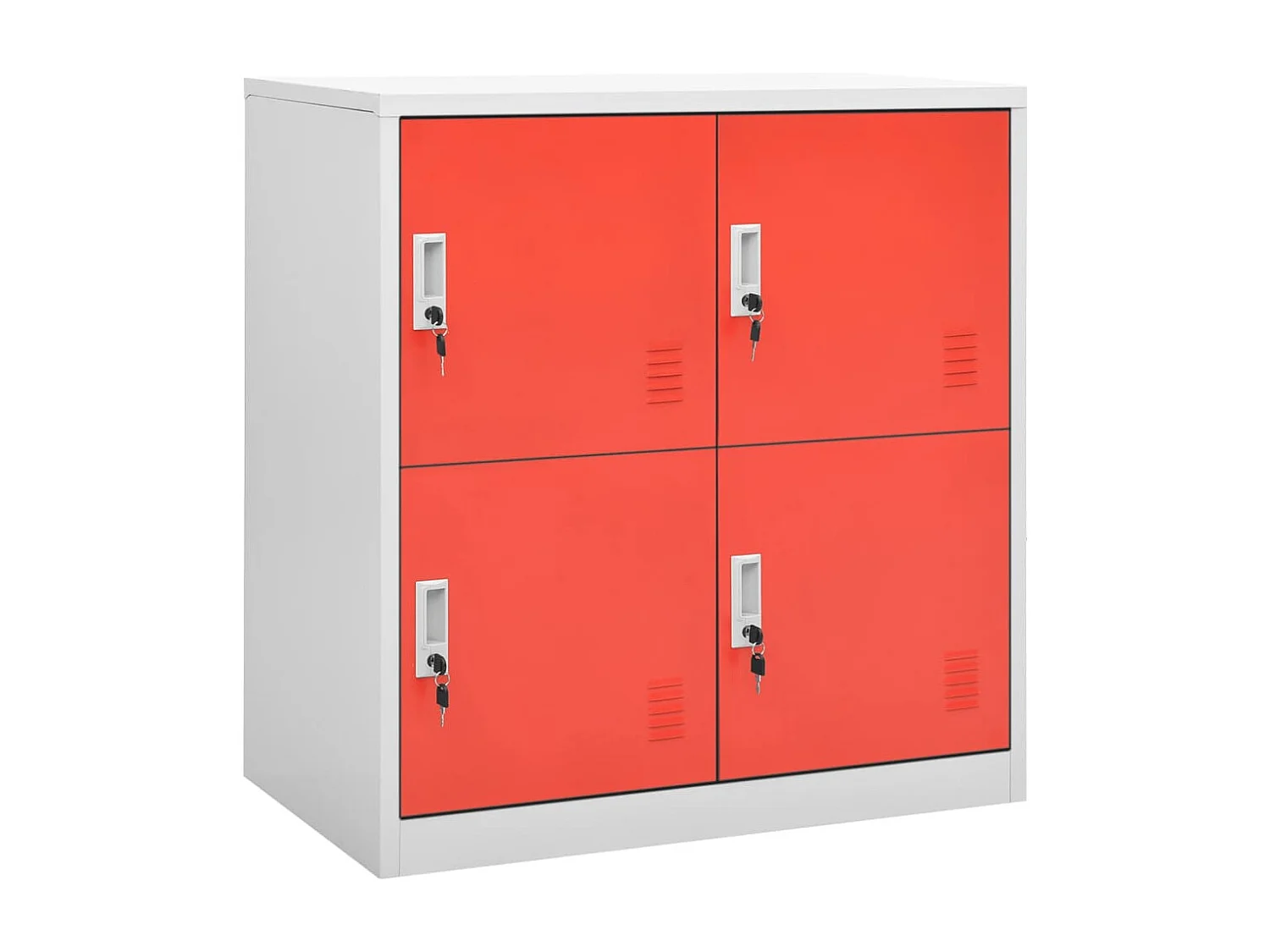 Schließfachschrank Hellgrau und Rot 90x45x92,5 cm Stahl