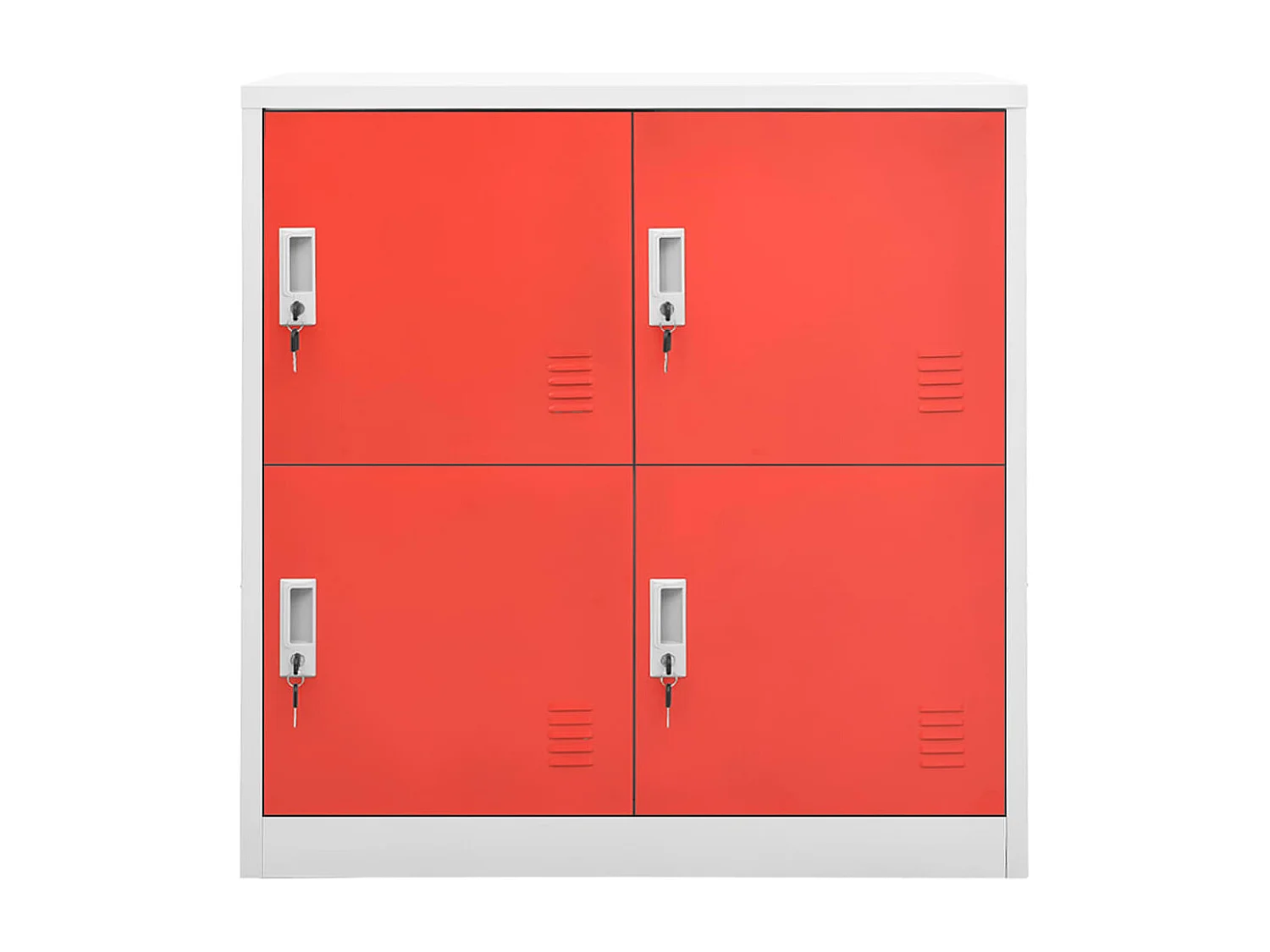 Schließfachschrank Hellgrau und Rot 90x45x92,5 cm Stahl