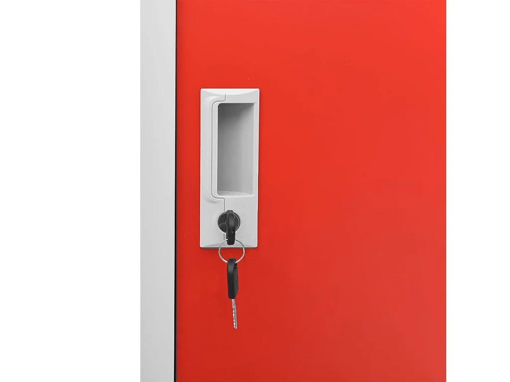 Schließfachschrank Hellgrau und Rot 90x45x92,5 cm Stahl