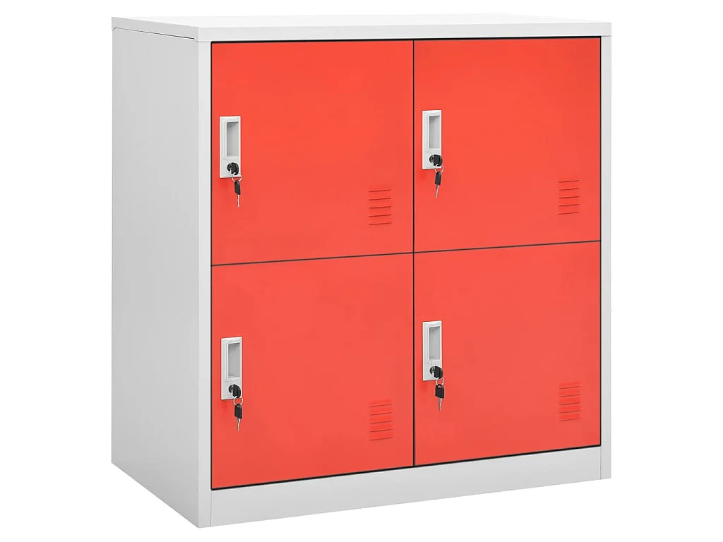 Cacifo 90x45x92,5 cm aço cinzento-claro e vermelho