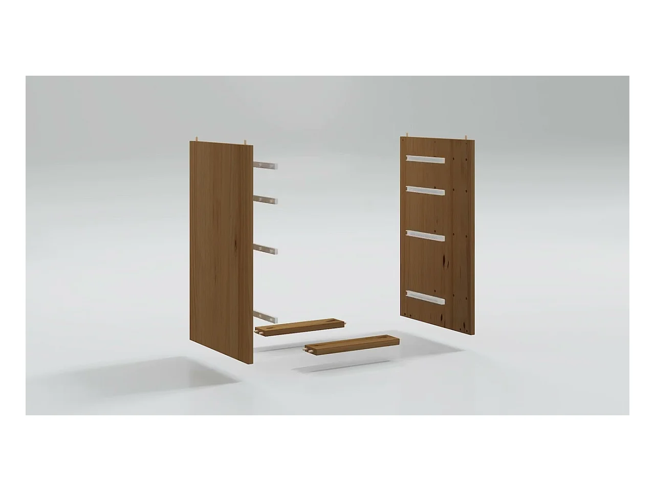 Cajonera con ruedas MOSS madera maciza pino marrón miel