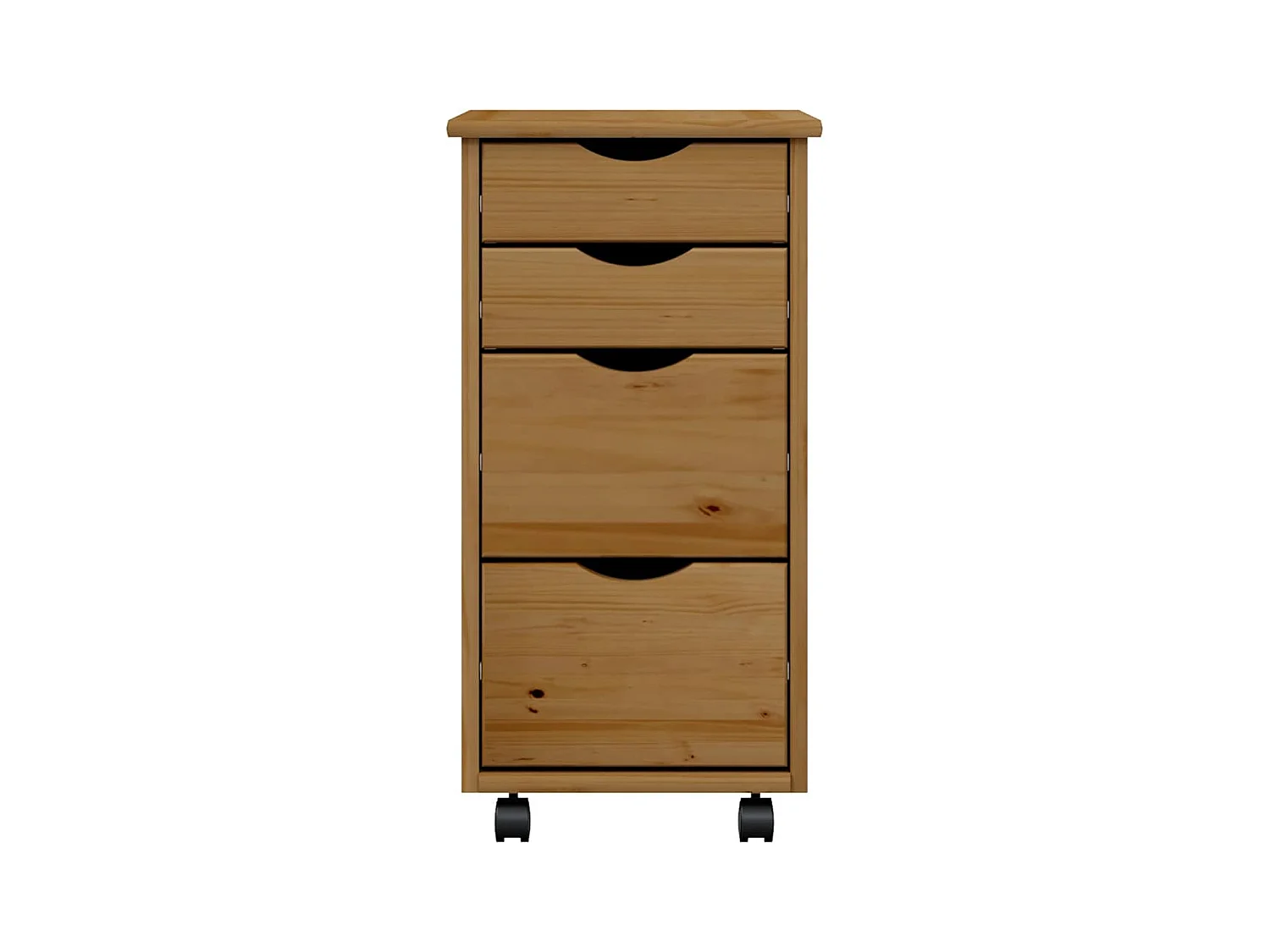 Cajonera con ruedas MOSS madera maciza pino marrón miel