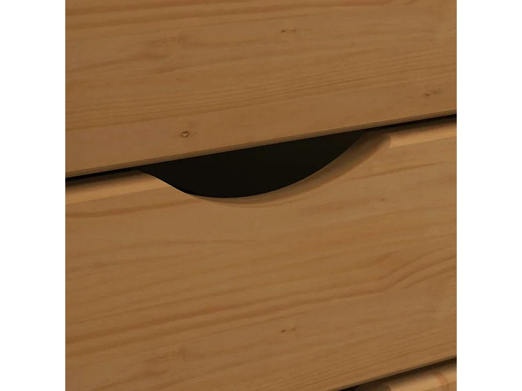 Armoire roulante avec tiroirs MOSS bois de pin marron miel