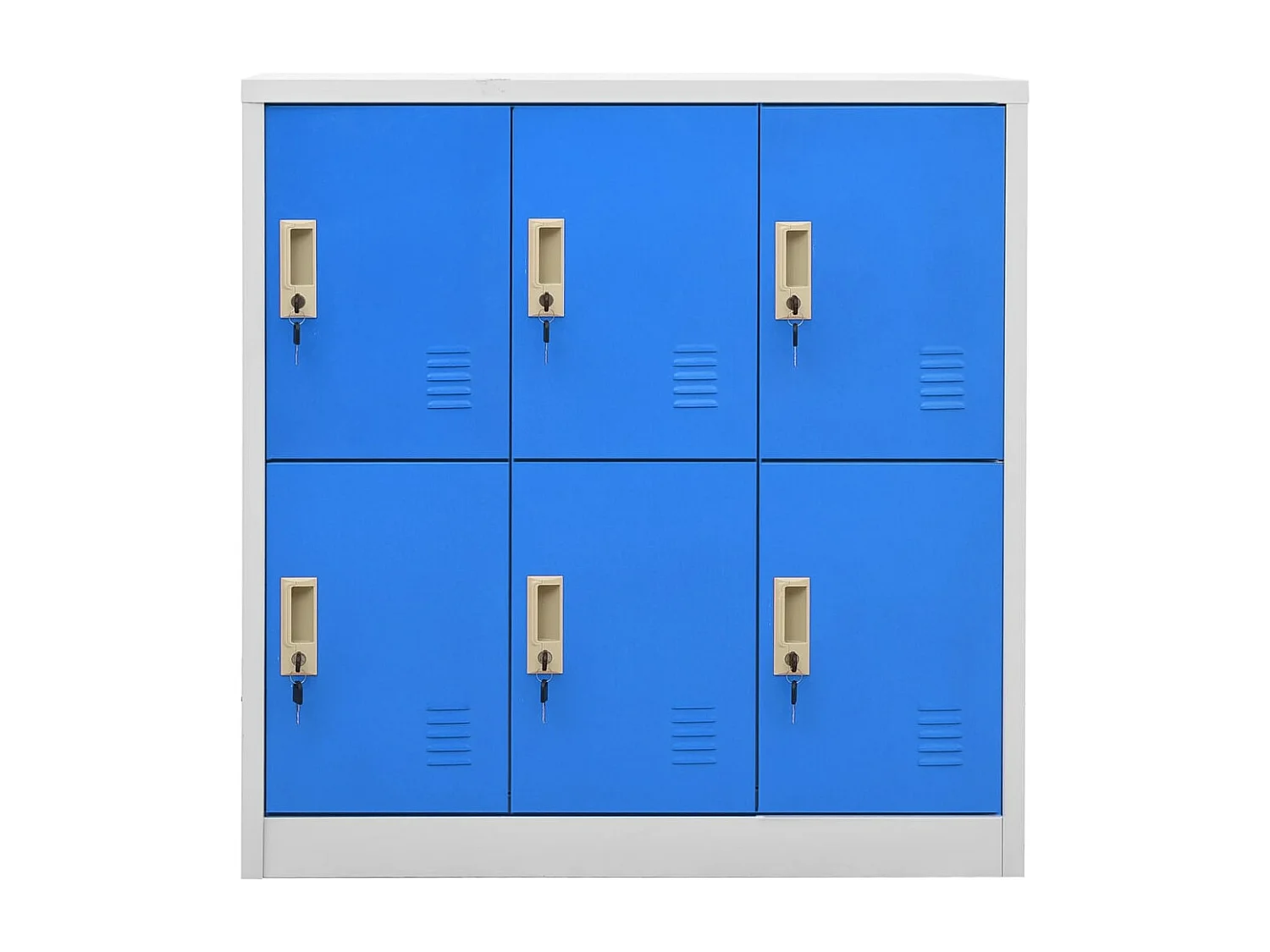 Schließfachschrank Hellgrau und Blau 90x45x92,5 cm Stahl