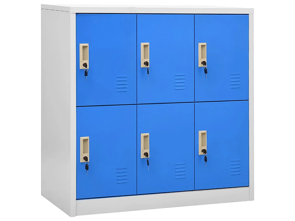 Schließfachschrank Hellgrau und Blau 90x45x92,5 cm Stahl