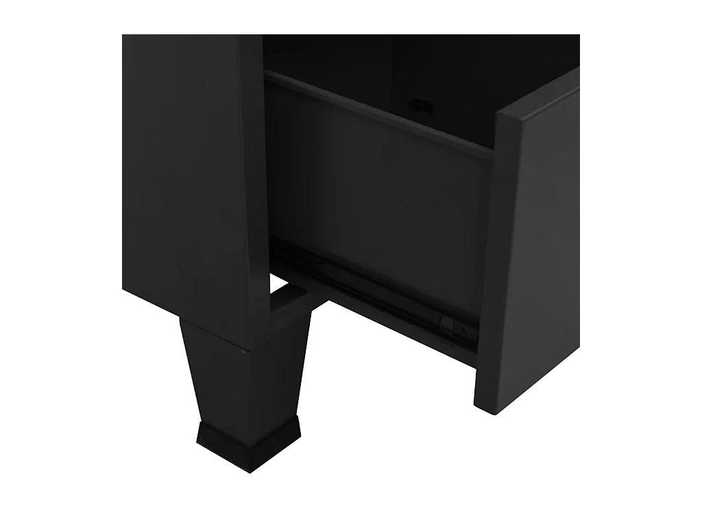 Opbergkast industrieel 70x40x115 cm metaal zwart