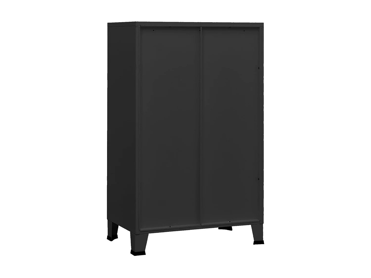 Coffre de rangement industriel Noir 70x40x115 cm Métal