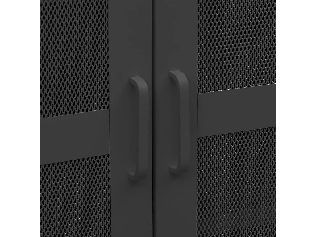 Coffre de rangement industriel Noir 70x40x115 cm Métal