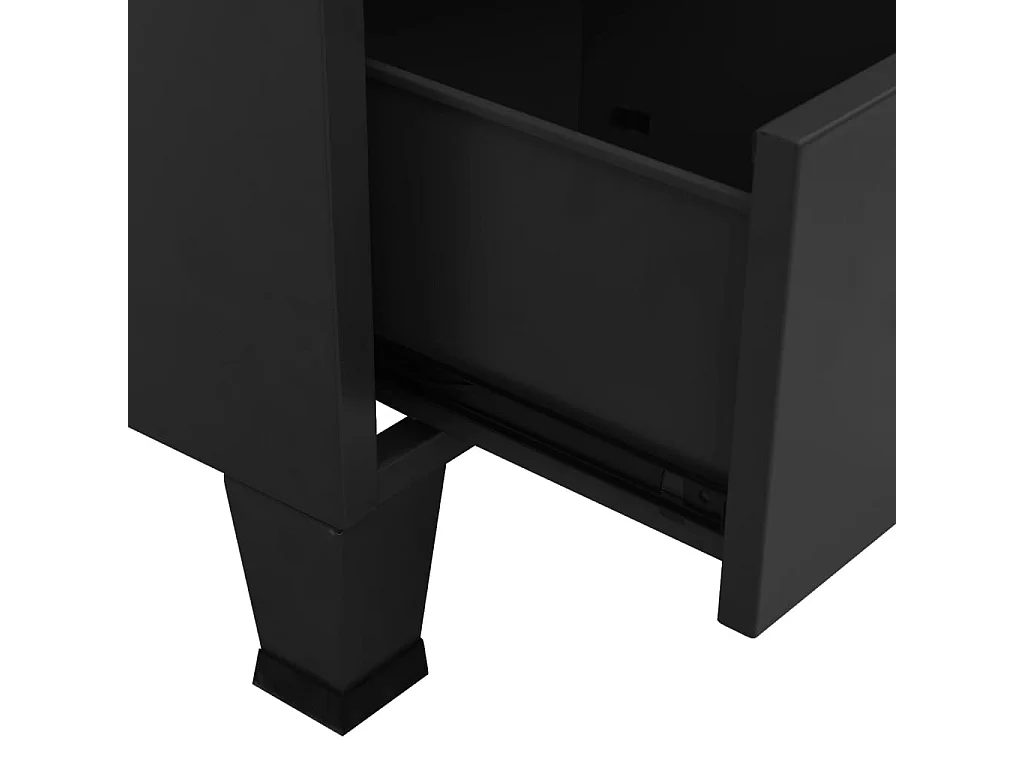 Coffre de rangement industriel Noir 70x40x115 cm Métal