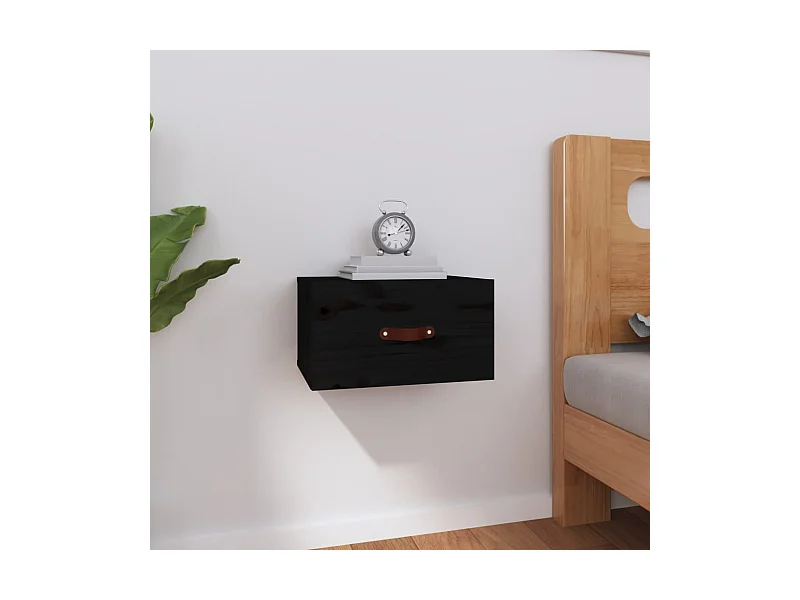 Table de chevet murale Noir 40x29,5x22 cm