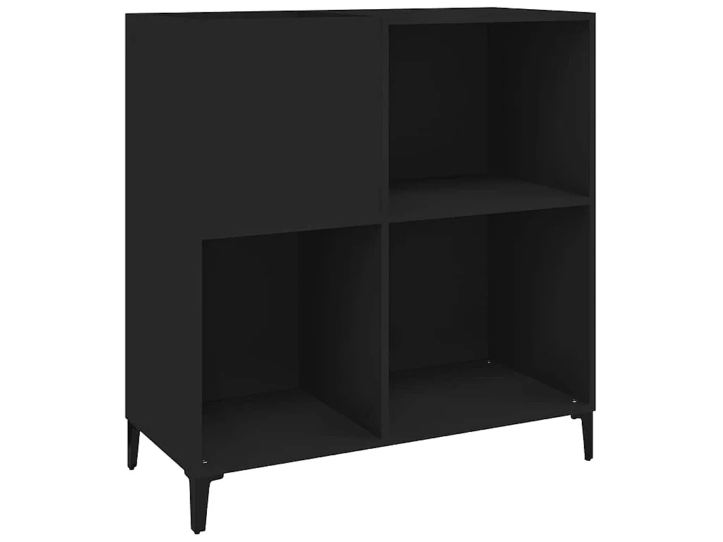 Mobile Porta Dischi Nero 84,5x38x89 cm in Legno Multistrato