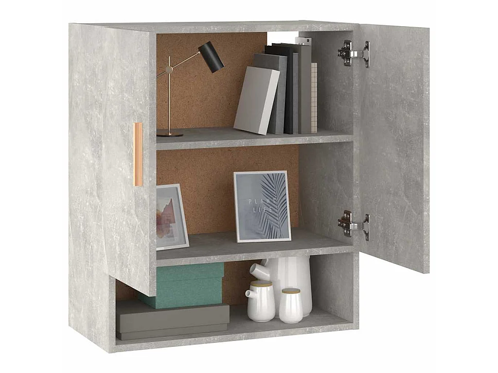 Wandkast 60x31x70 cm bewerkt hout betongrijs