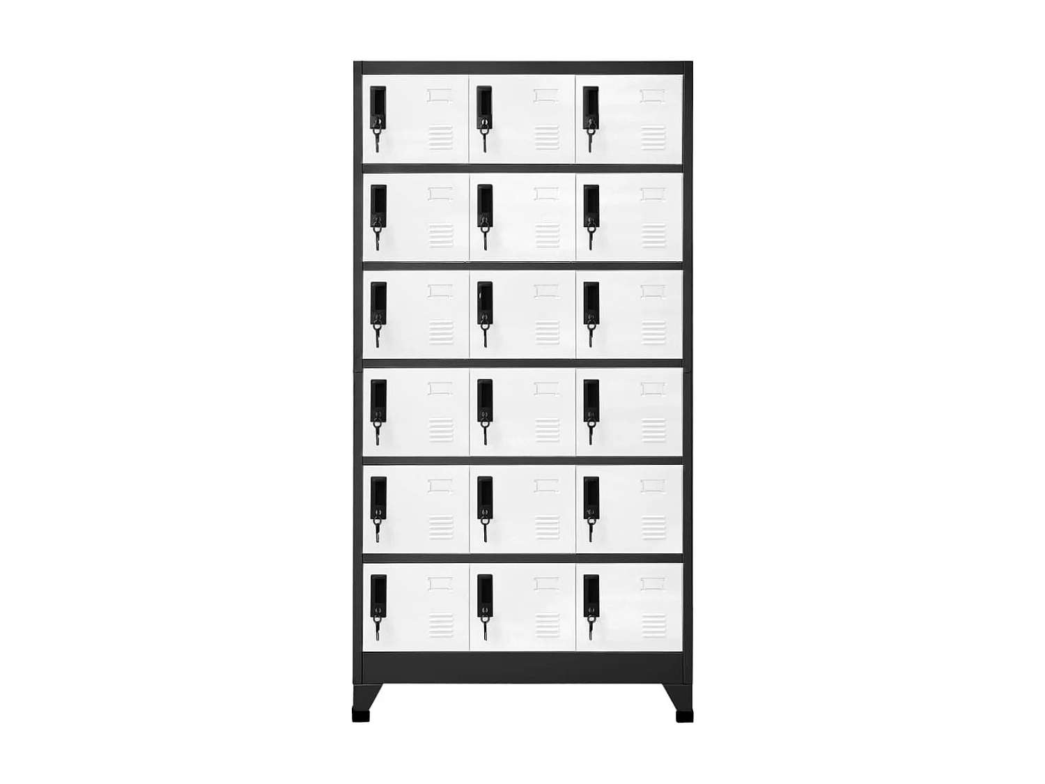 Schließfachschrank Anthrazit und Weiß 90x40x180 cm Stahl