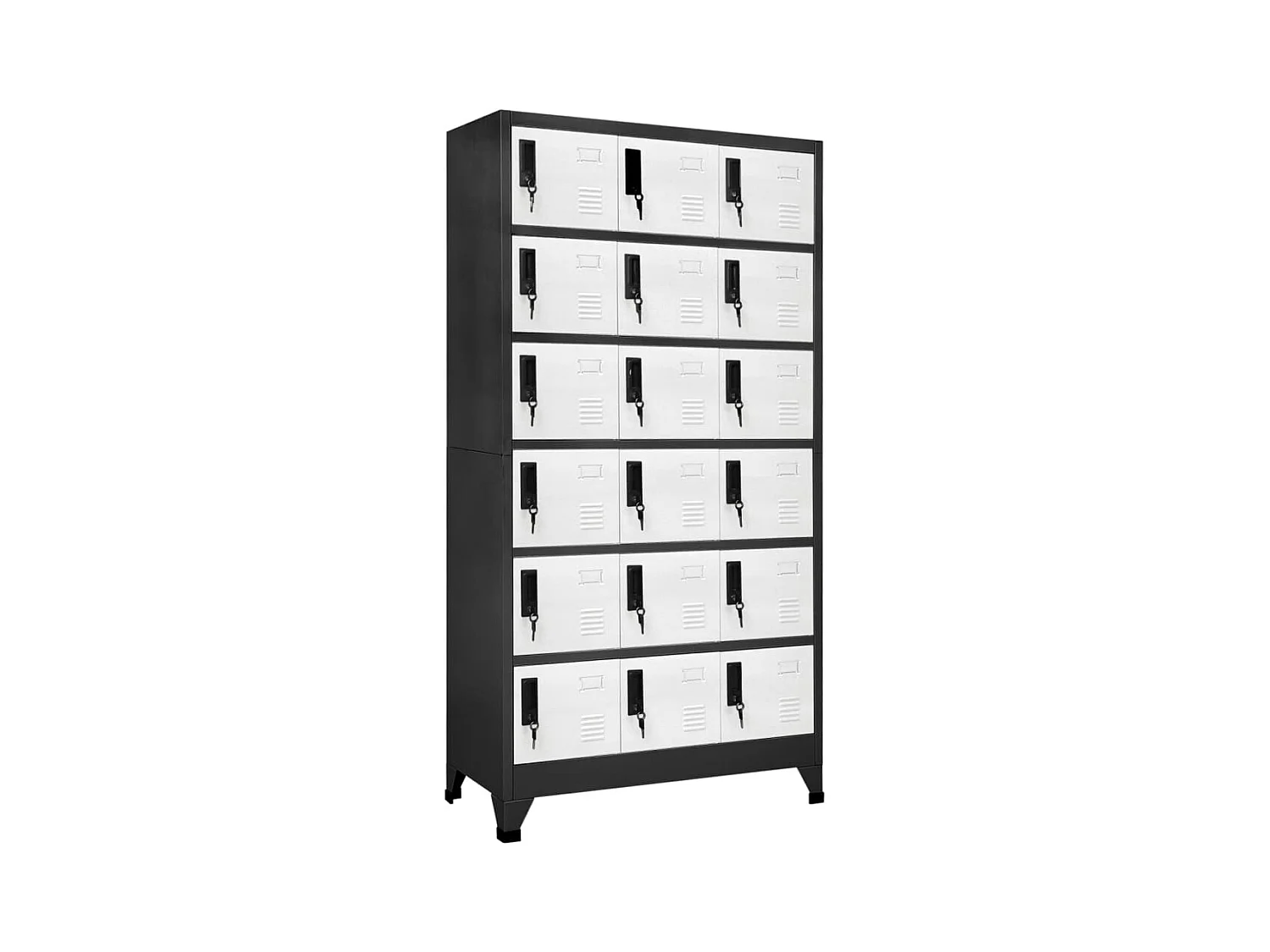 Armoire à casiers Anthracite et blanc 90x40x180 cm Acier