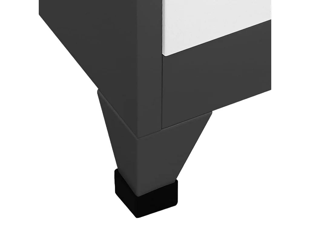 Armoire à casiers Anthracite et blanc 90x40x180 cm Acier