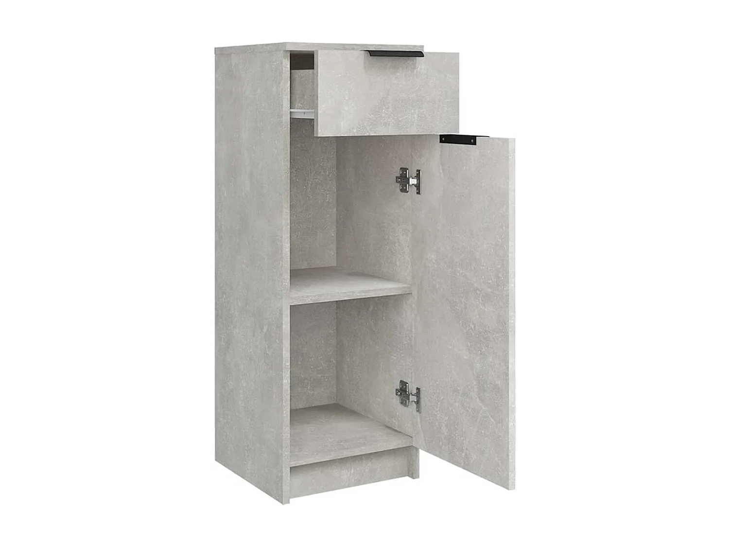 Armario de baño madera contrachapada gris hormigón 32x34x90 cm