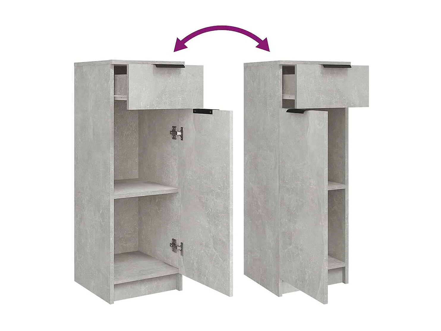 Armario de baño madera contrachapada gris hormigón 32x34x90 cm