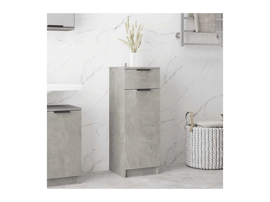 Armoire de salle de bain gris béton 32x34x90 cm