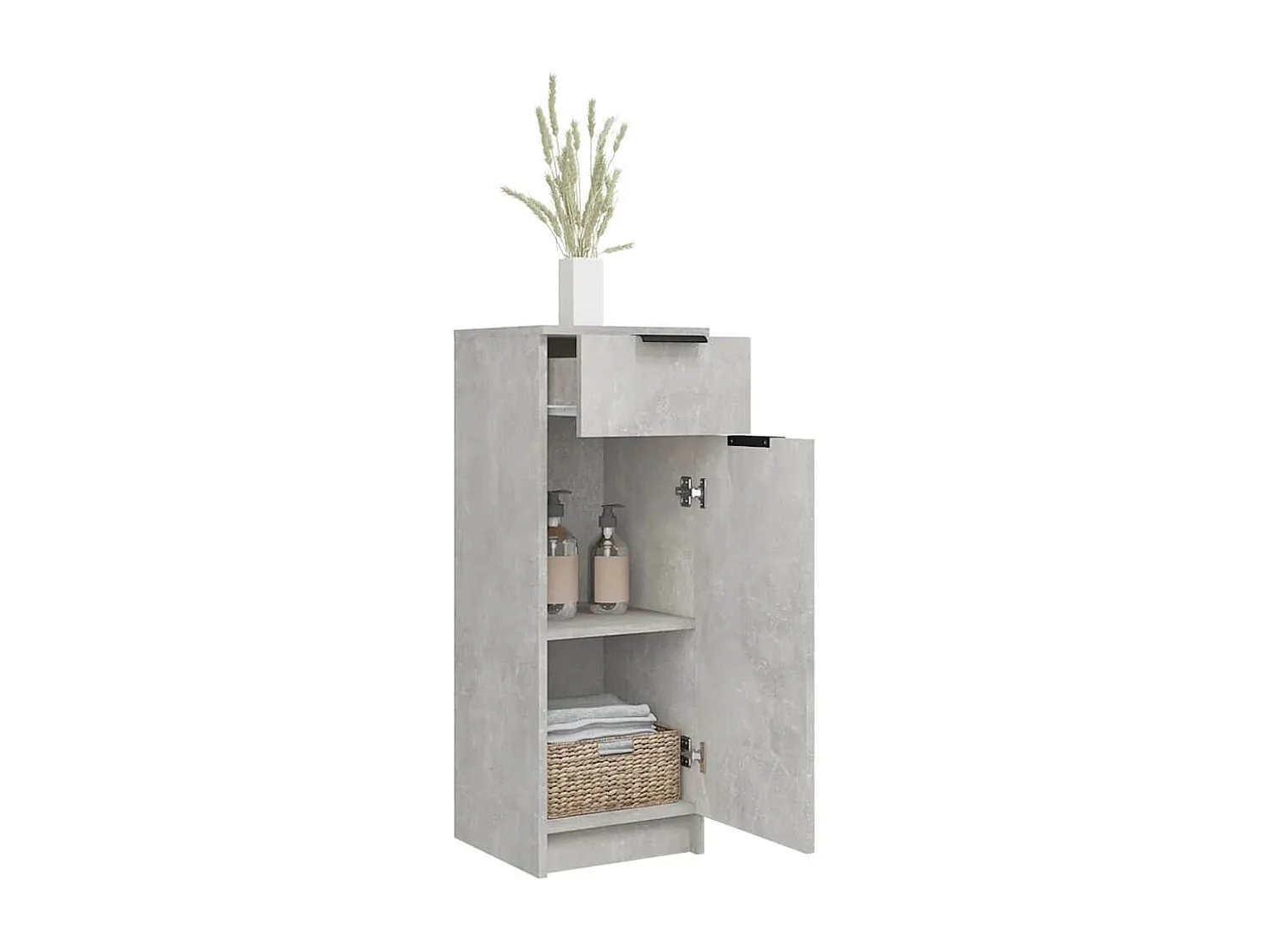 Armoire de salle de bain gris béton 32x34x90 cm