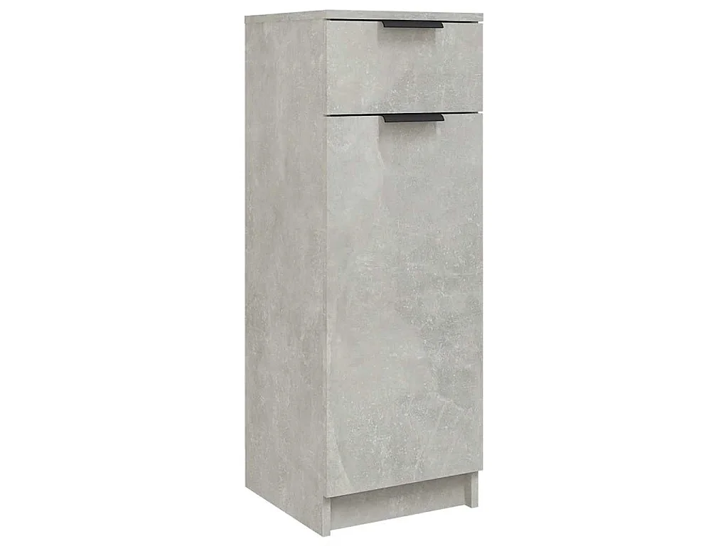 Szafka łazienkowa w kolorze szarym betonu z szufladą i drzwiczkami, elegancki i solidny design z inżynieryjnego drewna - 32x34x90 cm