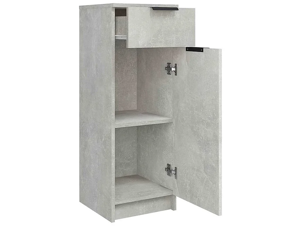 Badschrank Betongrau 32x34x90 cm Holzwerkstoff
