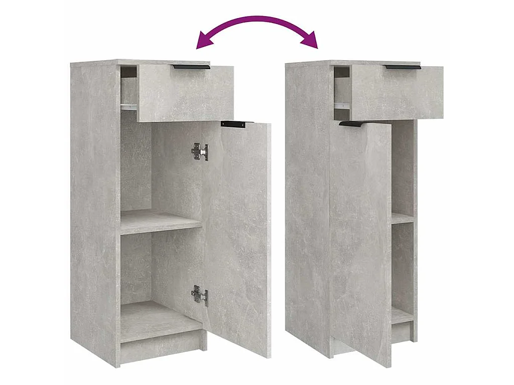 Badschrank Betongrau 32x34x90 cm Holzwerkstoff