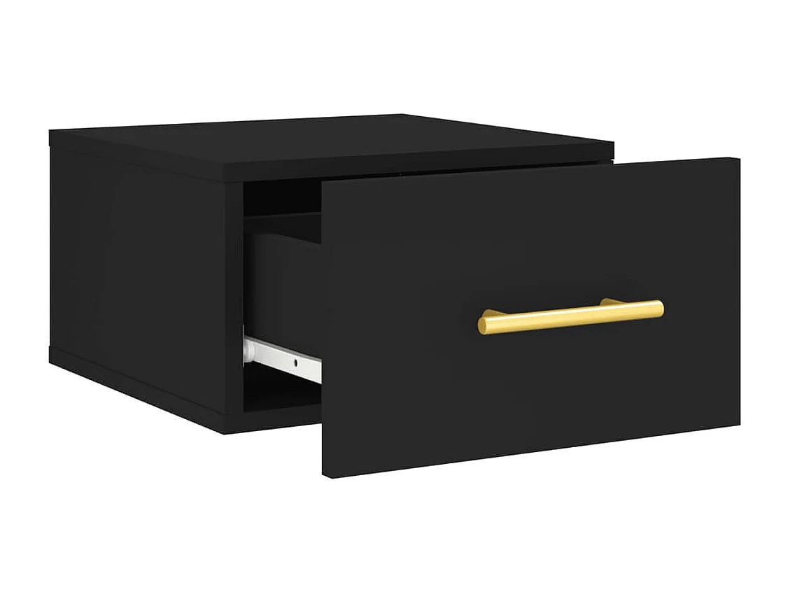 Table de chevet murale noir 35x35x20 cm