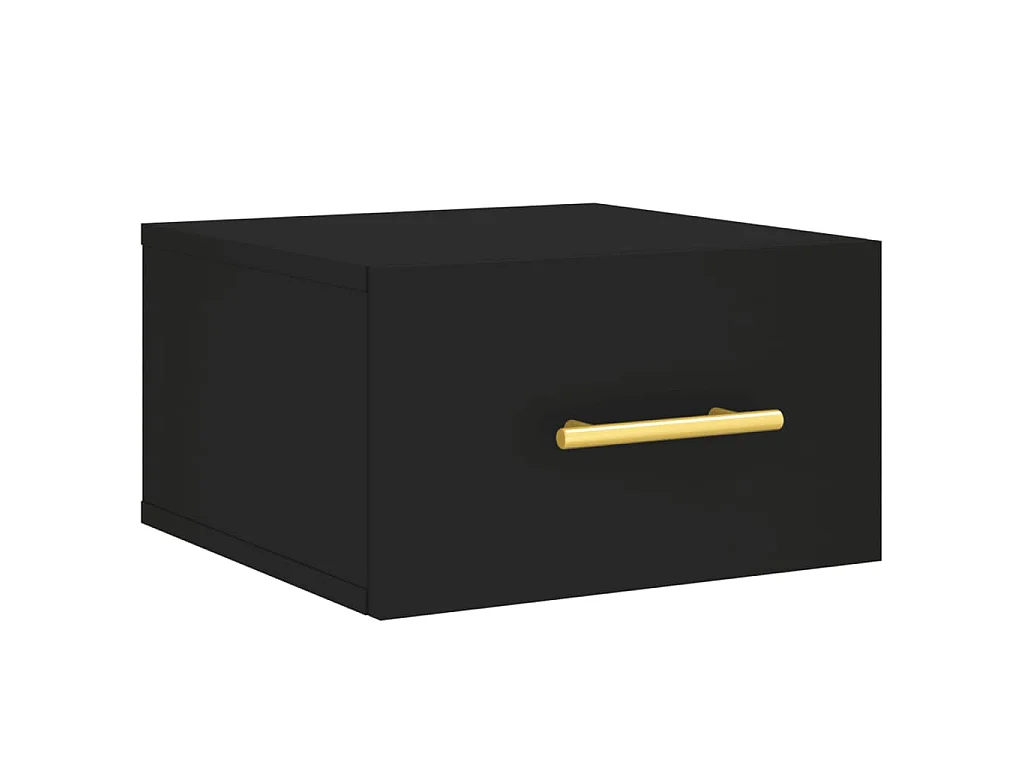 Table de chevet murale noir 35x35x20 cm