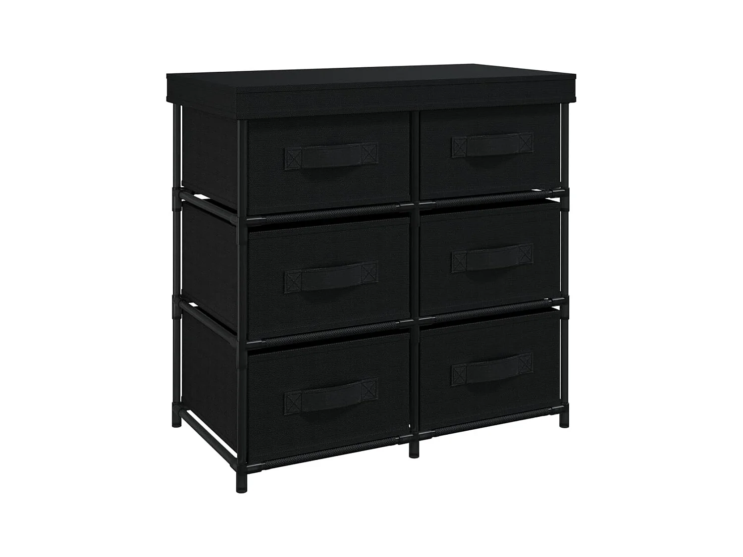 Opbergkast met 6 lades 55x29x55 cm staal zwart